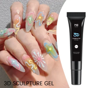 ZRKGEL Hot Selling 3D Carved Nail Gel Clear Private Label Modeling Solid Sculpting Nail Gel Polish for Nail Art Rub the Chrome