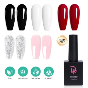 ZRKGEL Odorless Resin Jelly UV Nail Gel Polish Set Hot Selling Hema Free Top Base Coat with Private Label Logo Nail Gel Kit