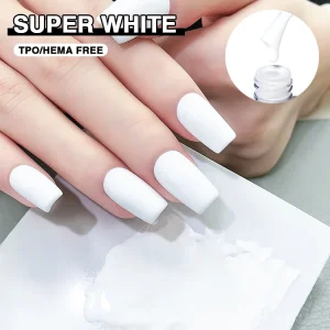 ZRKGEL White Gel Nail Polish High Pigmented Solid Color HEMA TPO Free Non Toxic Material UV Gel Custom Private Label Available