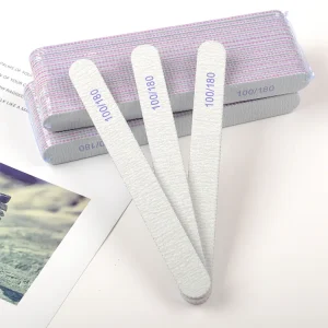 Zebra Curve Nail Files 100 180 Grit Double Sided Gray Buffer Block Files UV Gel Salon DIY Beauty Nails Care Tools