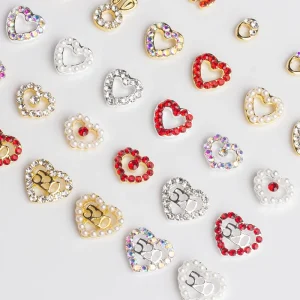 Zircon Love Heart Nail Charms Nails Accessories Art Nail Rhinestone for Decoration