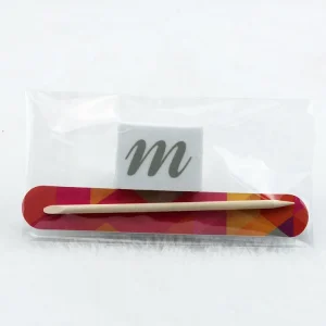 Ziri Mini Nail File and Cuticle Pusher Kit Manicure Pedicure Tool with Wood Stick and Sponge Block Buffer