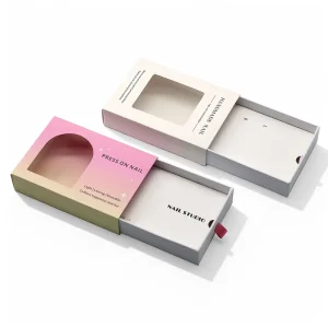 custom logo empty artificial false press on nail tips packaging box for press on nails
