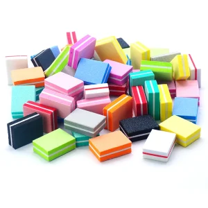 pink Custom Professional 150 Purple Squares Block Washable Red 100 Double Sided Sponge File 180 180 Mini Nail Buffer with logo